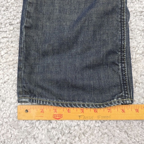 Projek Raw Jeans Mens 34x33 Blue Straight Dark Wash Whiskers Biker Punk - Picture 14 of 15